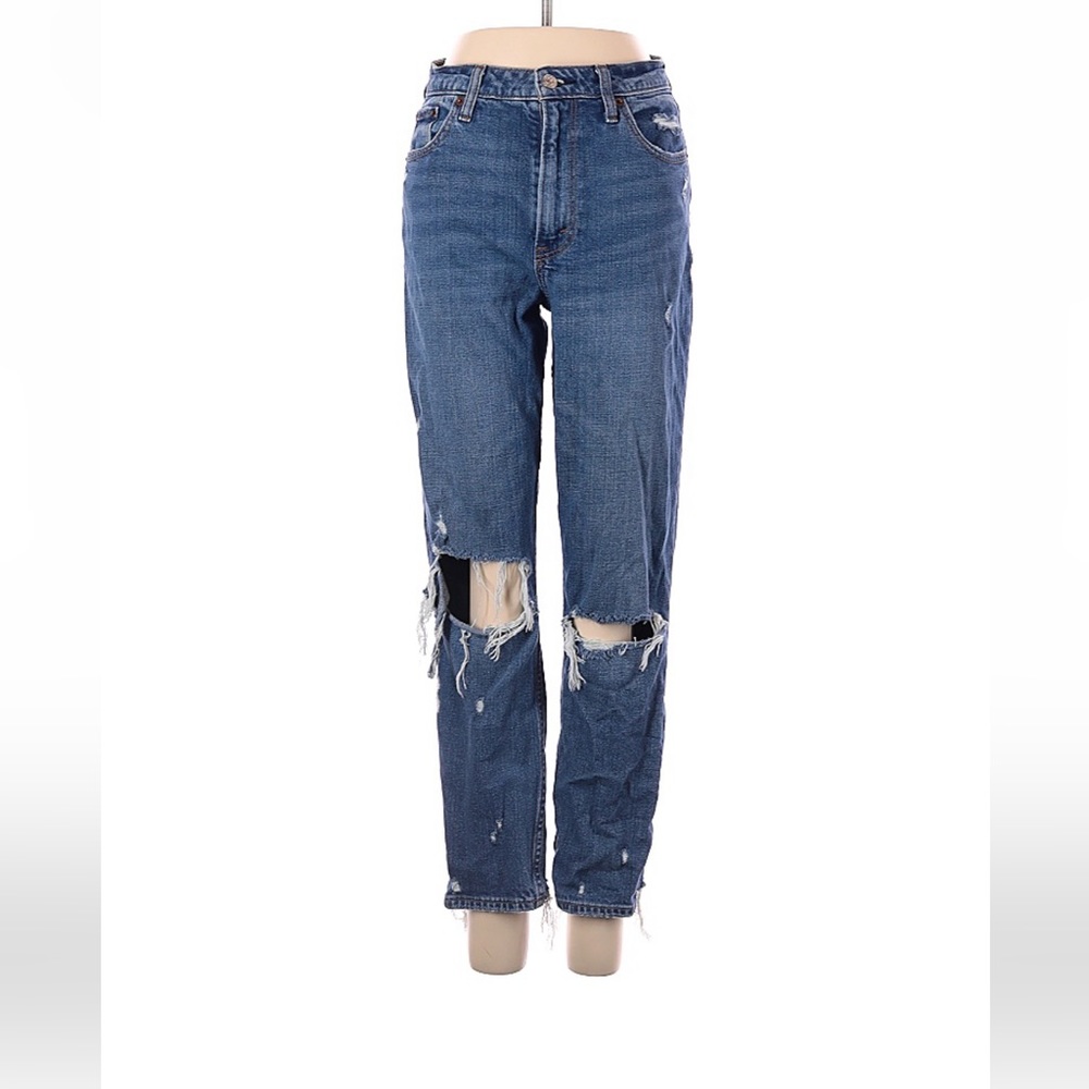 Abercrombie “The Mom Hi-Rise” Distressed Jeans